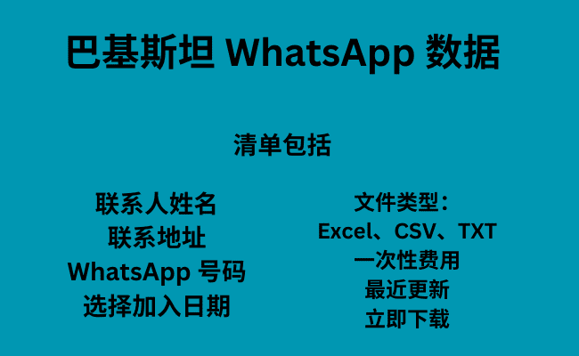 巴基斯坦 WhatsApp 数据