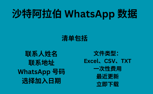 沙特阿拉伯 WhatsApp 数据