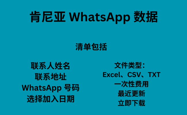 肯尼亚 WhatsApp 数据