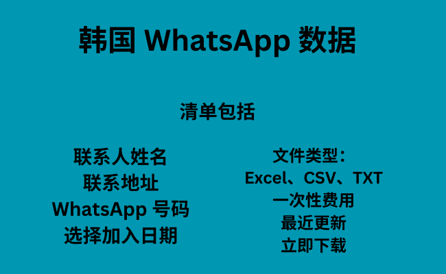 韩国 WhatsApp 数据